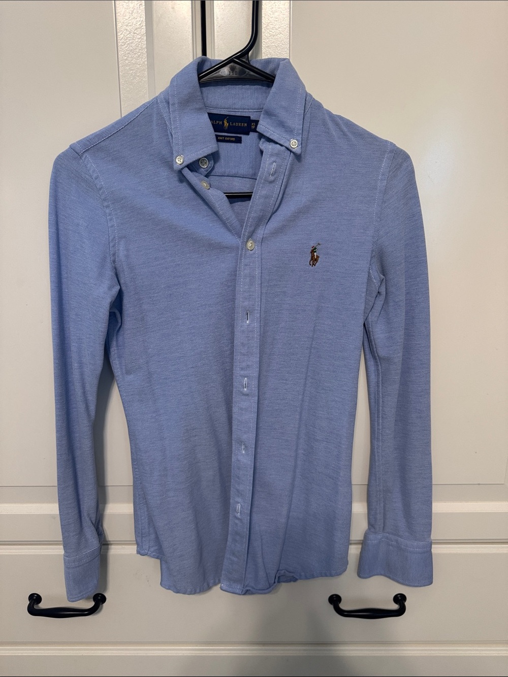 Ralph Lauren women’s Knit Oxford classic blue Button-Down Shirt